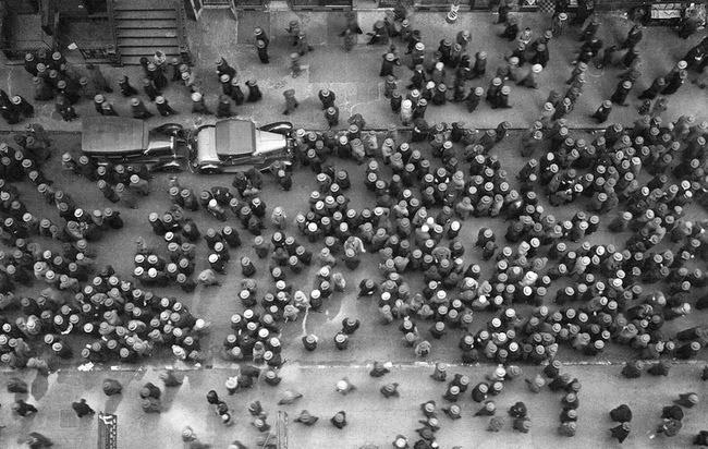 Retro photo of New York in 1939, top view