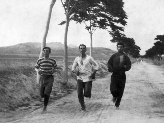 Training for the first modern Olympic games in 1896