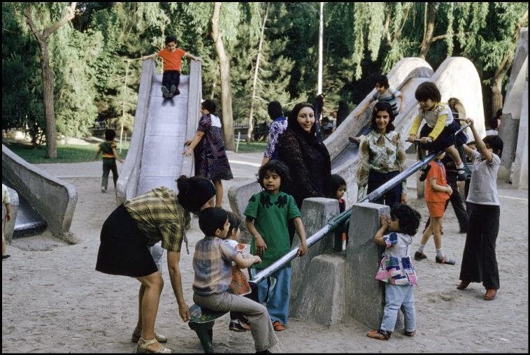Old photo of playground in Iran before Islamic revolution