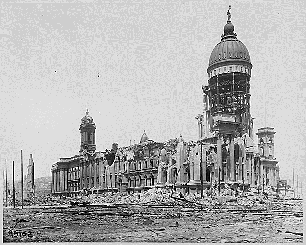 retro photo San Francisco after earthquake 1906