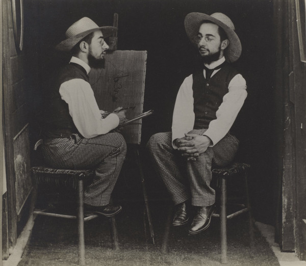 retro fake photo of Henri Toulouse-Lautrec,