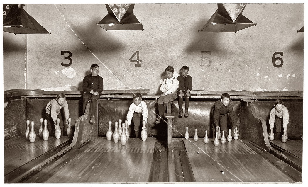 vintage photo of bowling