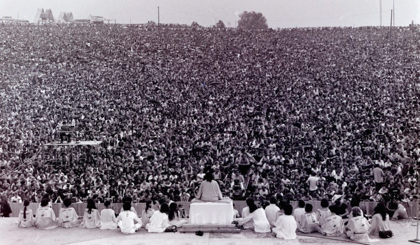 photo of Swami Satchidananda on Woodstock