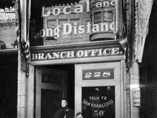 The First telephone pay station in LA, 1899