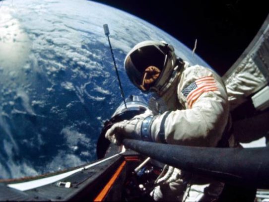 Buzz Aldrin and First Space Selfie, 1966