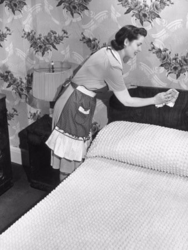 Housewife  50s duties dust cleaning