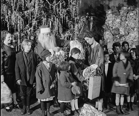 Santa Claus with children, 1927