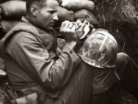 The marine and the kitten, Korean War, 1952