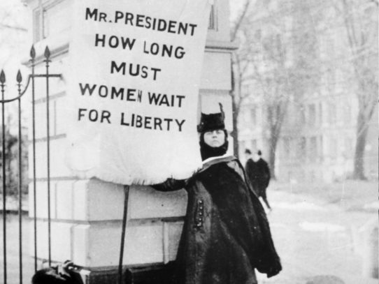 Suffragist protest near the White House, circa 1917