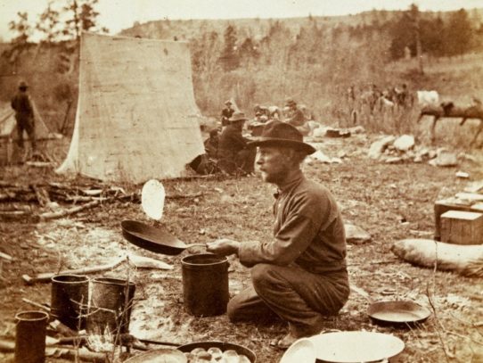 Baking Slapjacks, Yellowstone National Park, 1870s