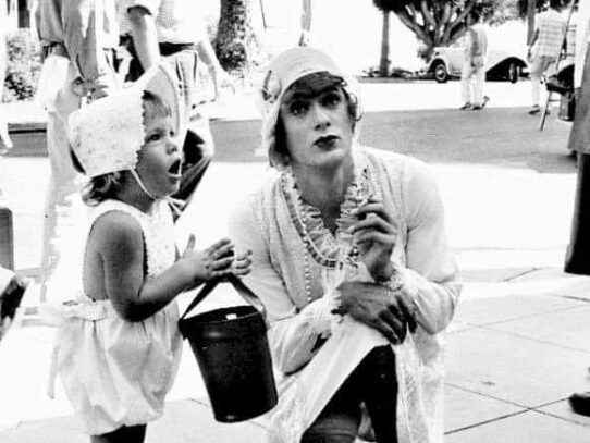 Tony Curtis and his daughter Kelly on the set of Some Like It Hot, 1959