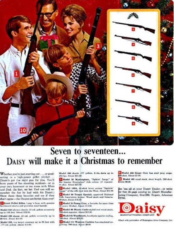 guns in christmas gift ads