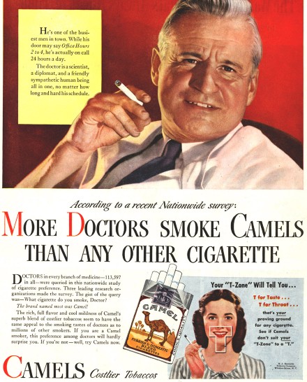 Doctor advertising cigarettes