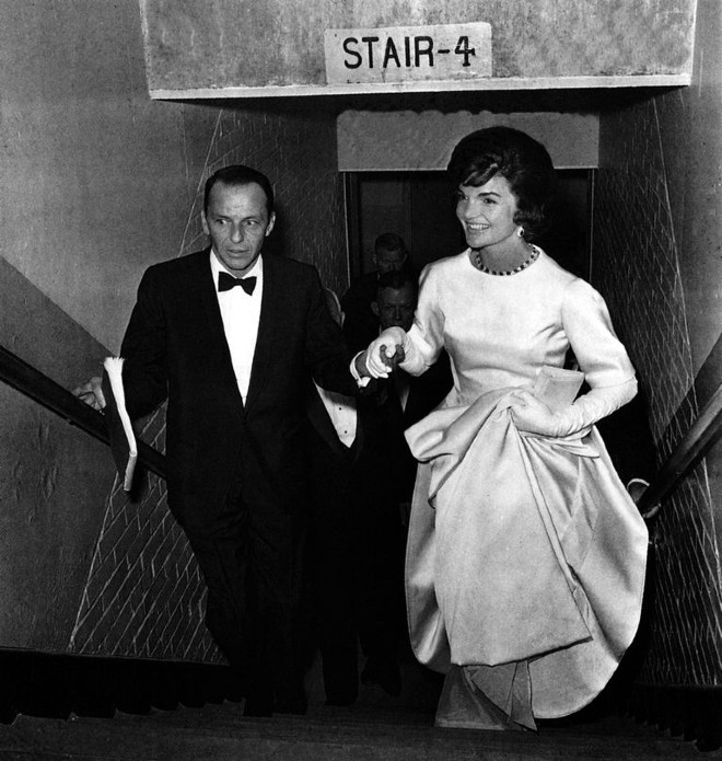 Sinatra escorting Jacqueline Kennedy