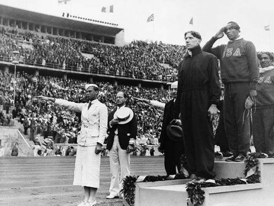 Photo of Jessie Owens honored for winning Olympics in Berlin, 1936