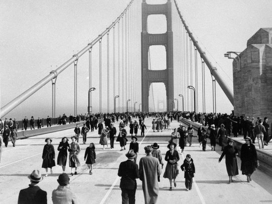 The opening of the Golden Gate Bridge