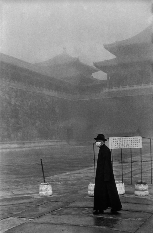 A visitor to the Forbidden City, Beijing, December 1948