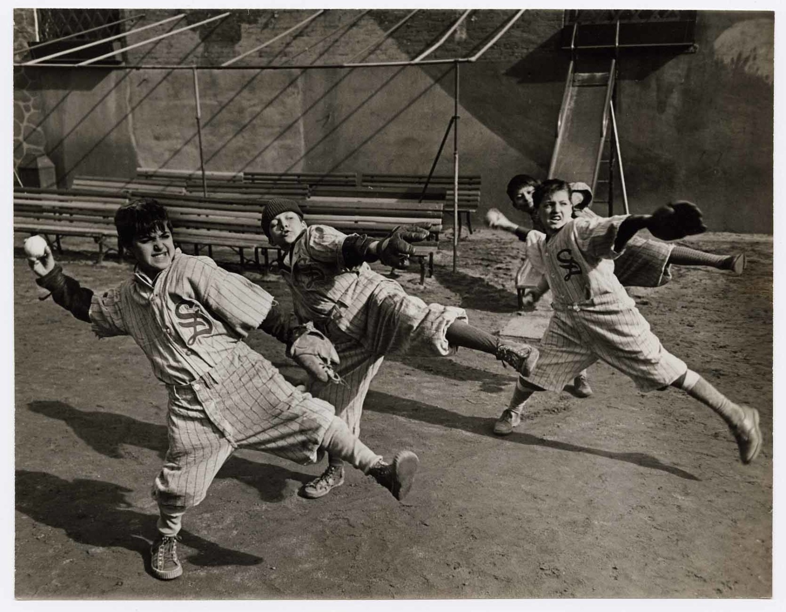 Kids playing baseball, 1935