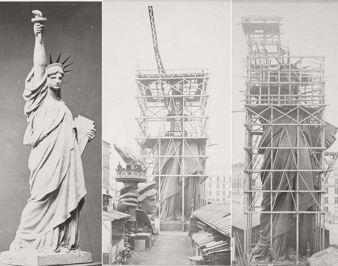 The construction Statue of Liberty