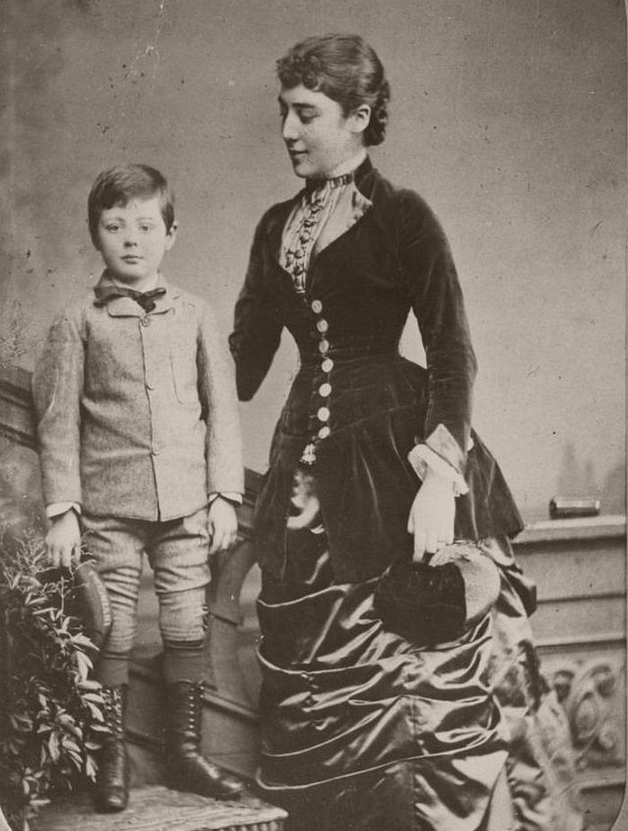 Young Winston Churchill aged 6 with his aunt Lady Leslie, 1880.