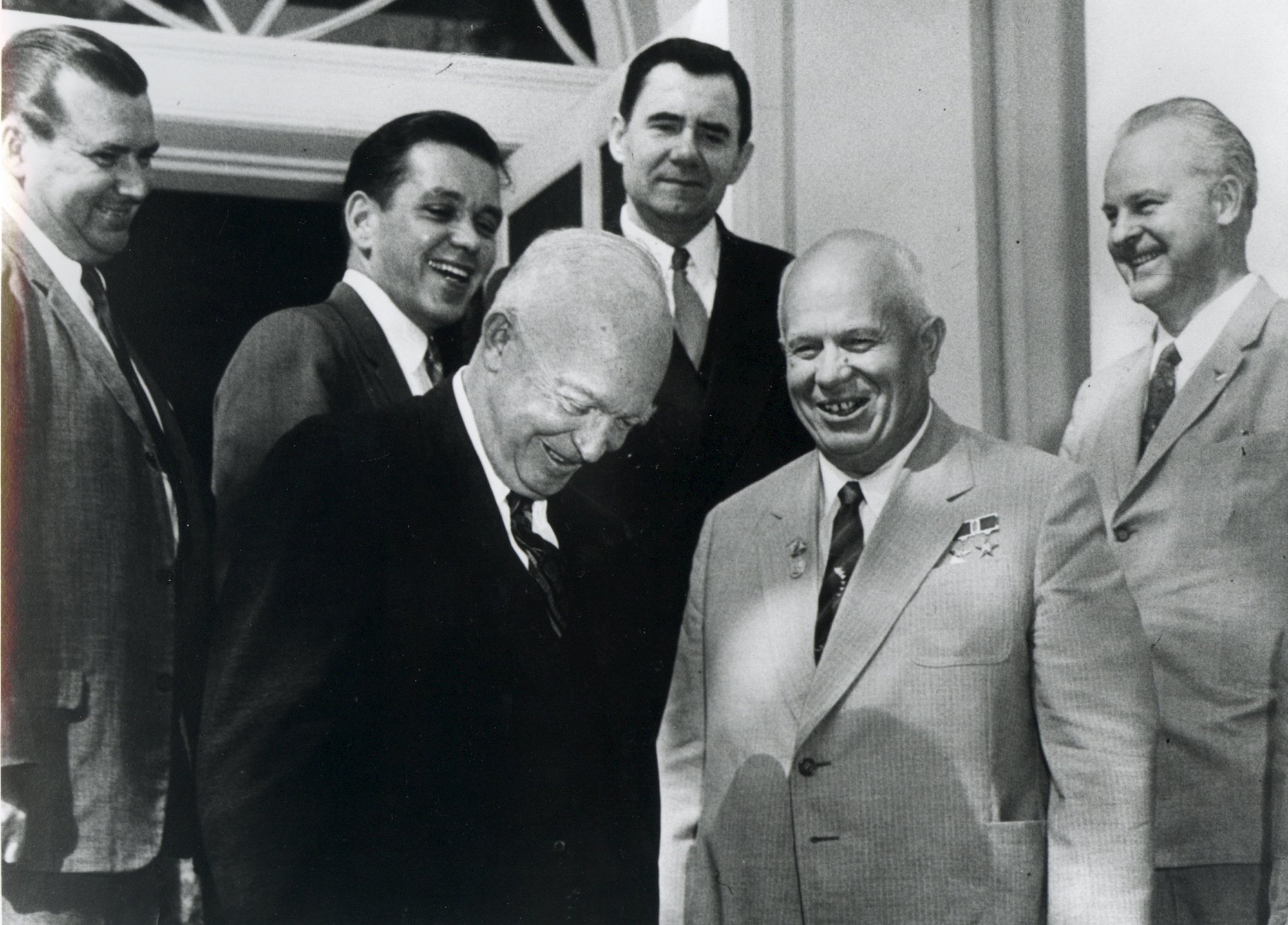 Eisenhower and Khrushchev meeting in Geneva