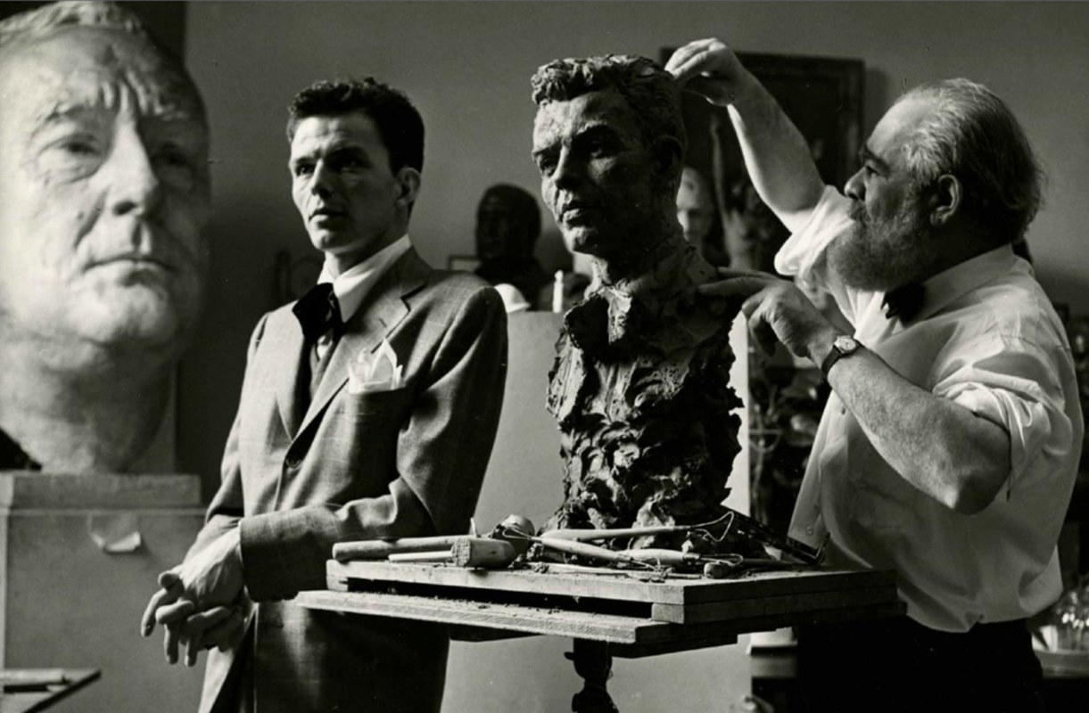 Frank Sinatra and Sculptor Jo Davidson