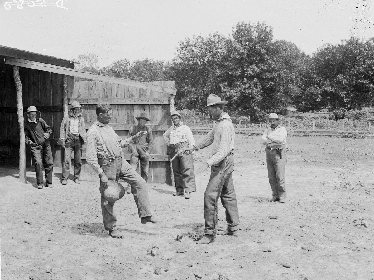 Solomon Butcher photos of Traditional cowboy's dance, 1889