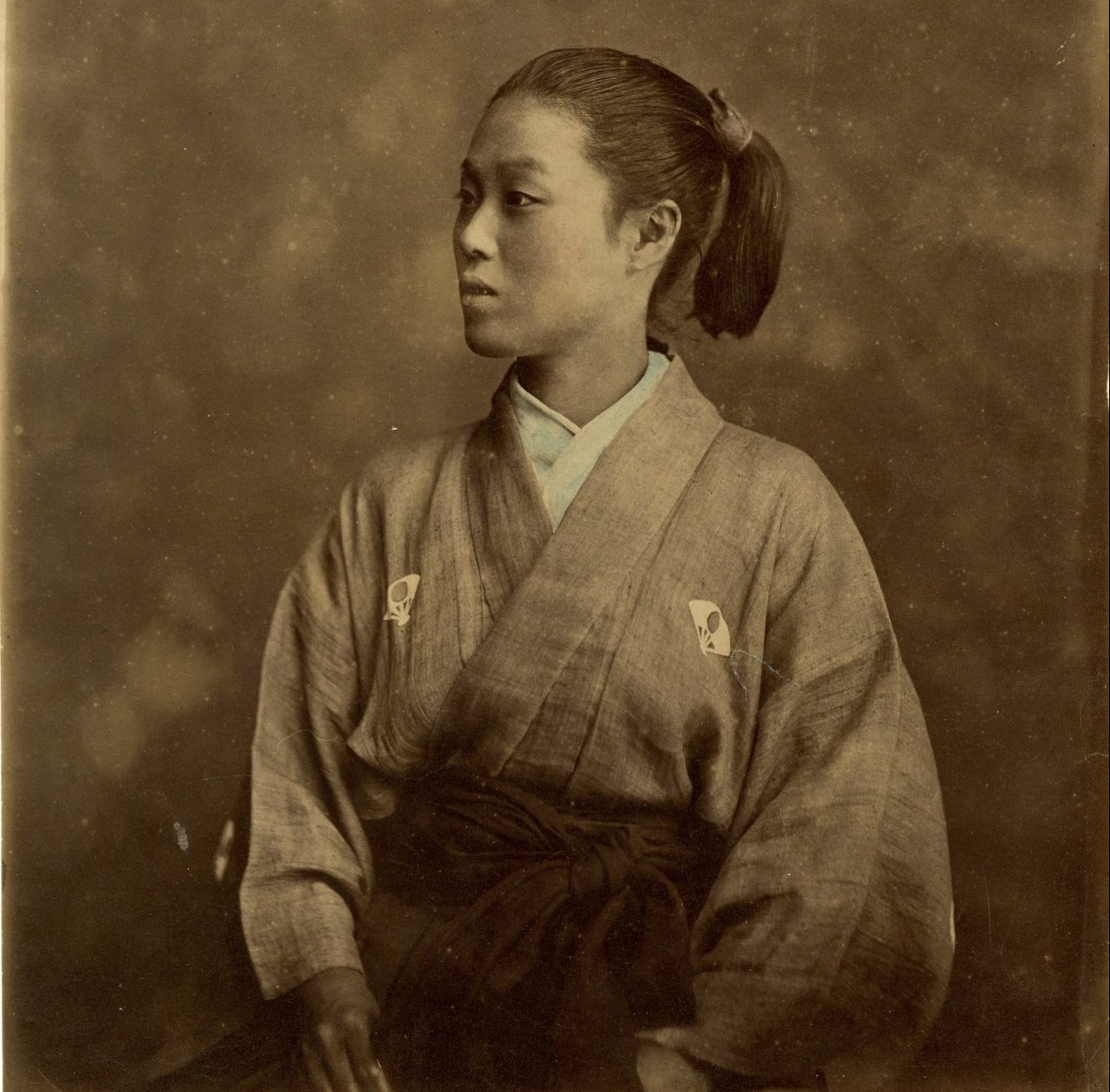 woman samurai in a fencing gear